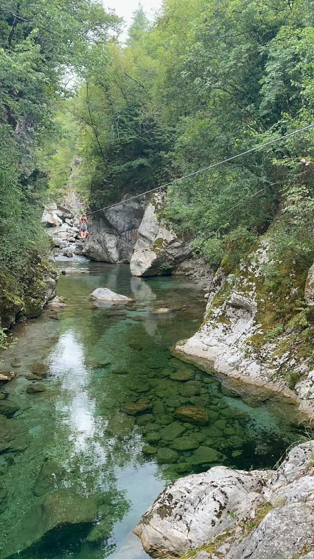 Shallow water over stone in the gorge